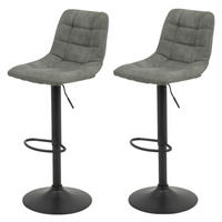 Barhocker Yvonne 2er Set grau Vintage Microfaser B/H/T: ca. 43x113x44 cm Yvonne 2er Set - grau (43,00/113,00/44,00cm) - Hela