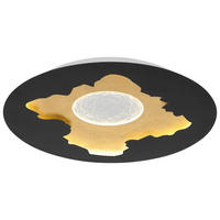 GLOBO LED-Deckenleuchte mattschwarz gold Opal Metall Acryl H/D: ca. 4,9x45 cm 1 Brennstellen OBSCURA - gold/Opal (45,00/4,90cm) - GLOBO