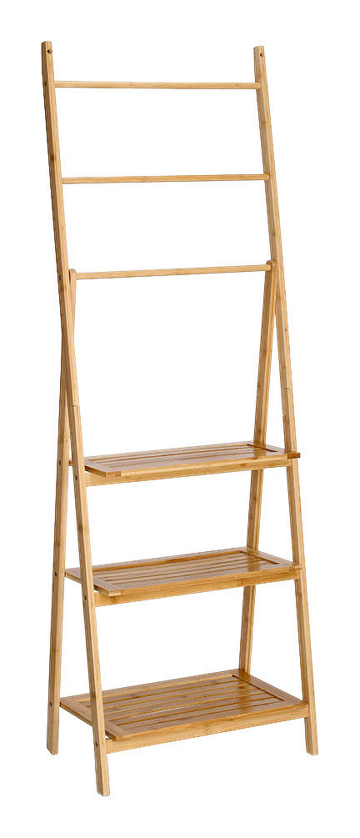 Zeller Leiter-Regal natur Bambus B/H/L: ca. 305x1535x53 cm Leiter-Regal_mit_3_Ablagen - natur (53,00/305,00/1535,00cm) - Zeller