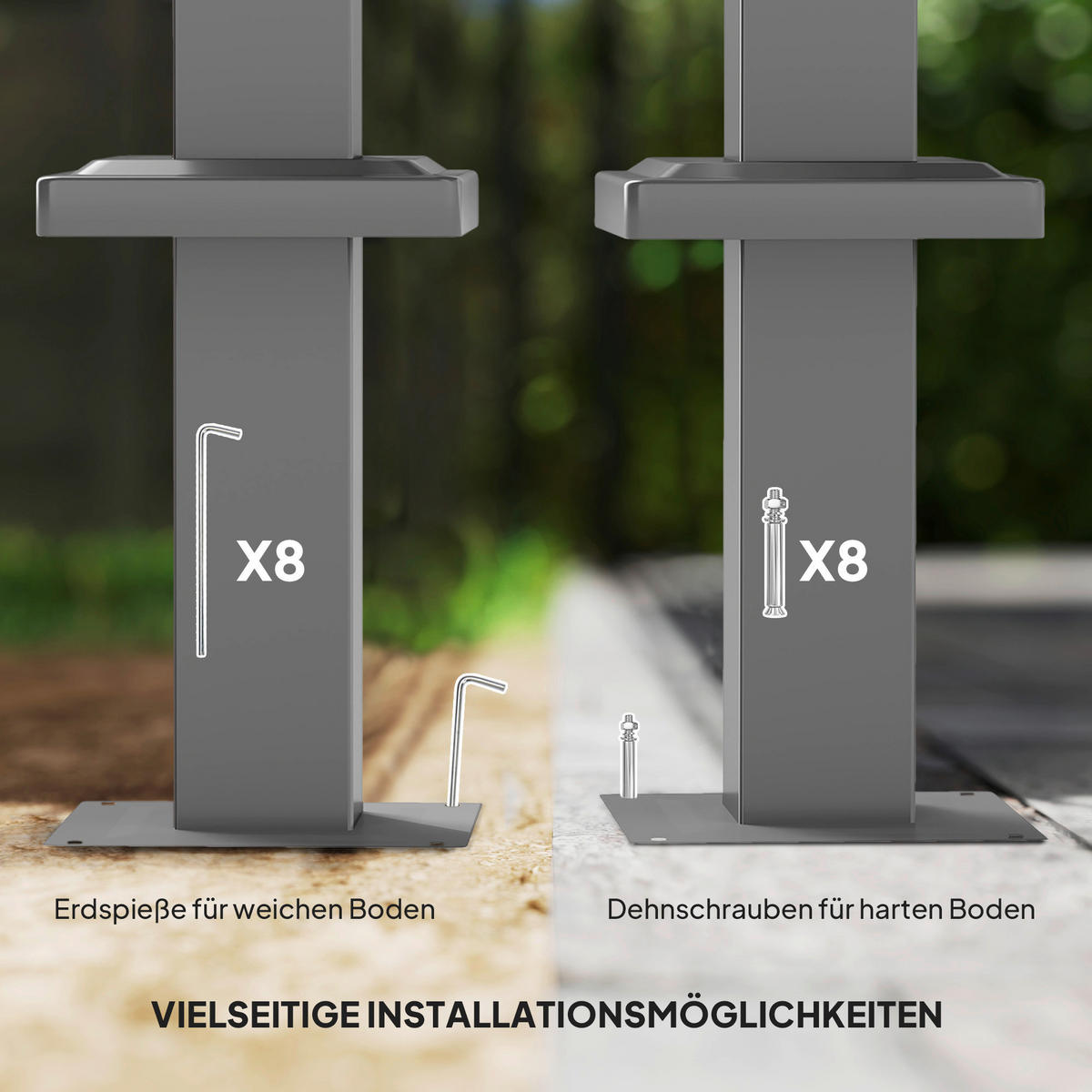 Outsunny Pergola beige Metall B/H/L: ca. 297x221x298 cm Pergola - beige (298,00/297,00/221,00cm) - Outsunny