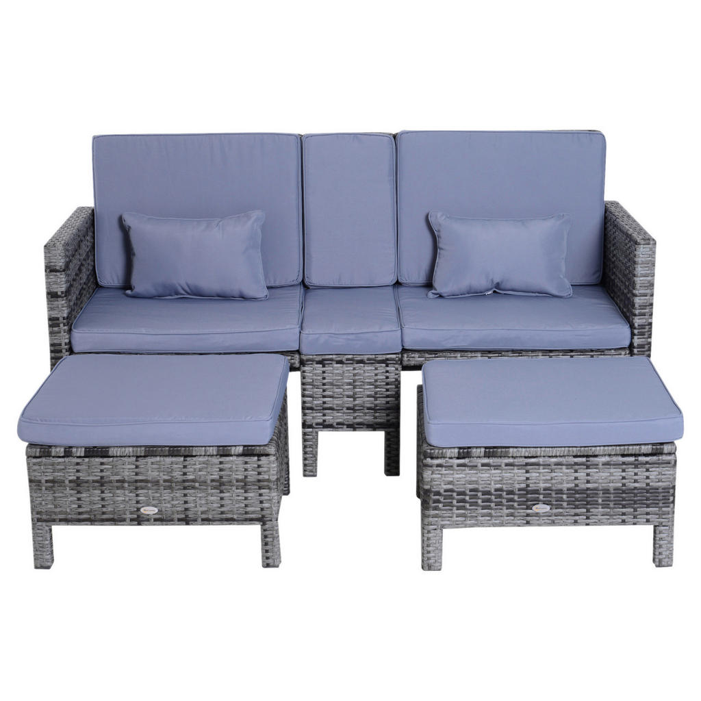 Outsunny Sitzgruppe grau Polyrattan... Outsunny Sitzgruppe grau Polyrattan...