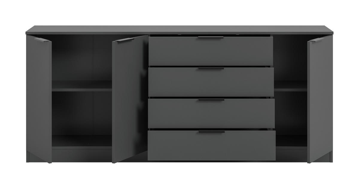 Kommode KOPENHAGEN anthrazit B/H/T: ca. 185x79x35 cm KOPENHAGEN - anthrazit (185,00/79,00/35,00cm) - xonox.home