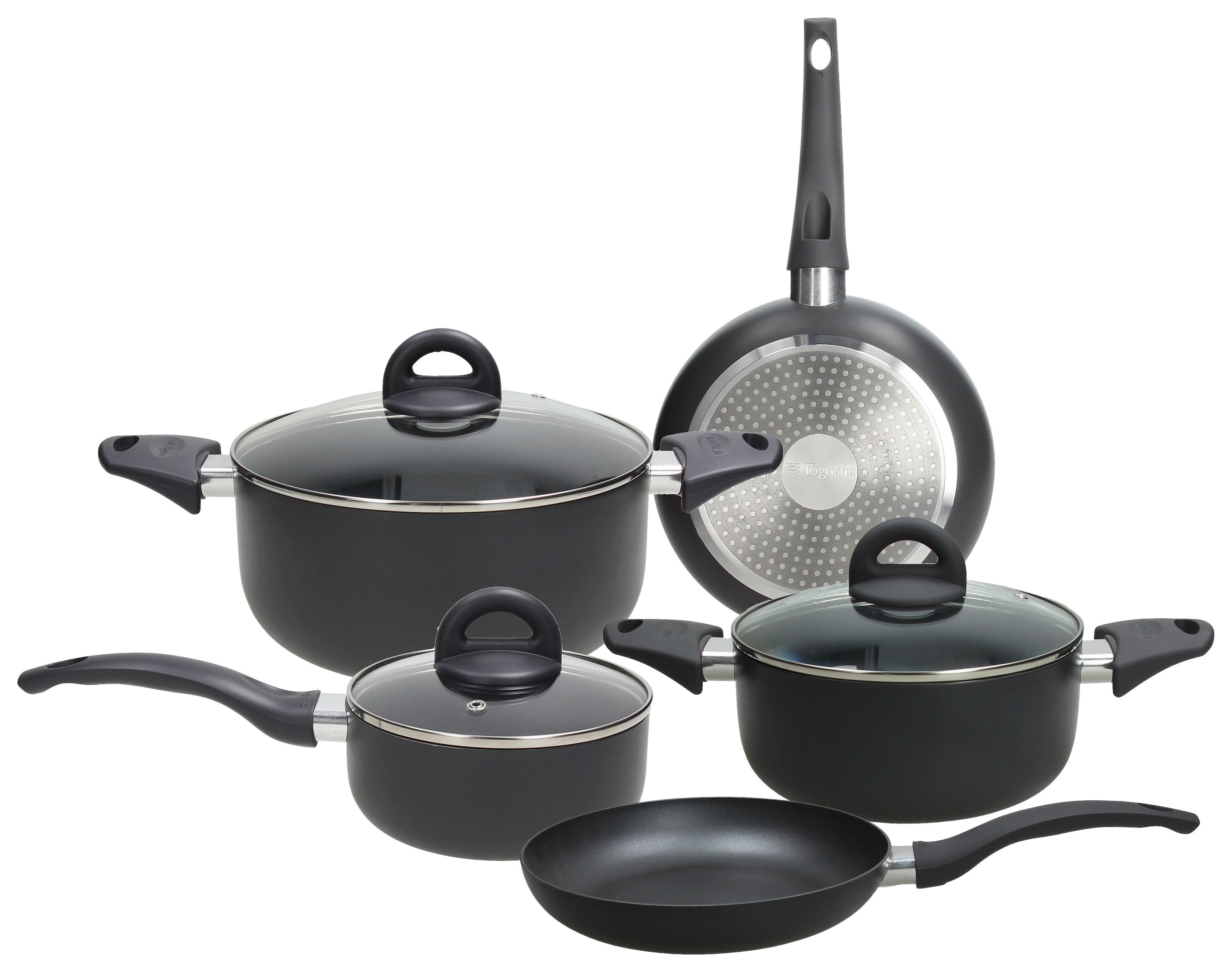 TOGNANA Topfset Grancucina Cop.& Char schwarz Aluminium 8 tlg. Grancucina Cop.& Char - schwarz - TOGNANA