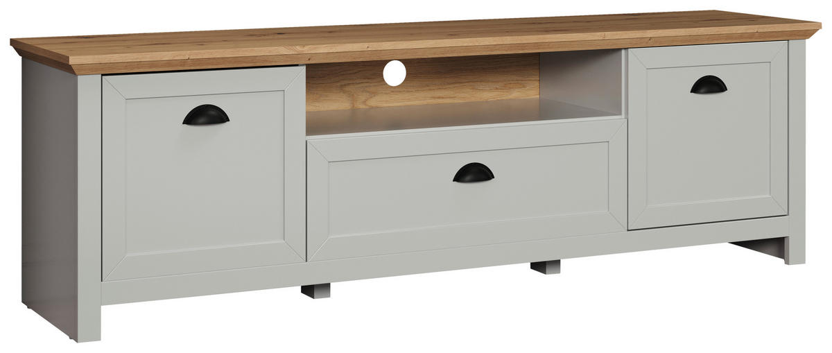 TV-Lowboard Landside Lichtgrau Eiche Artisan Nachbildung B/H/T: ca. 171x53x41 cm Landside - Lichtgrau/Eiche (171,00/53,00/41,00cm) - Trendteam