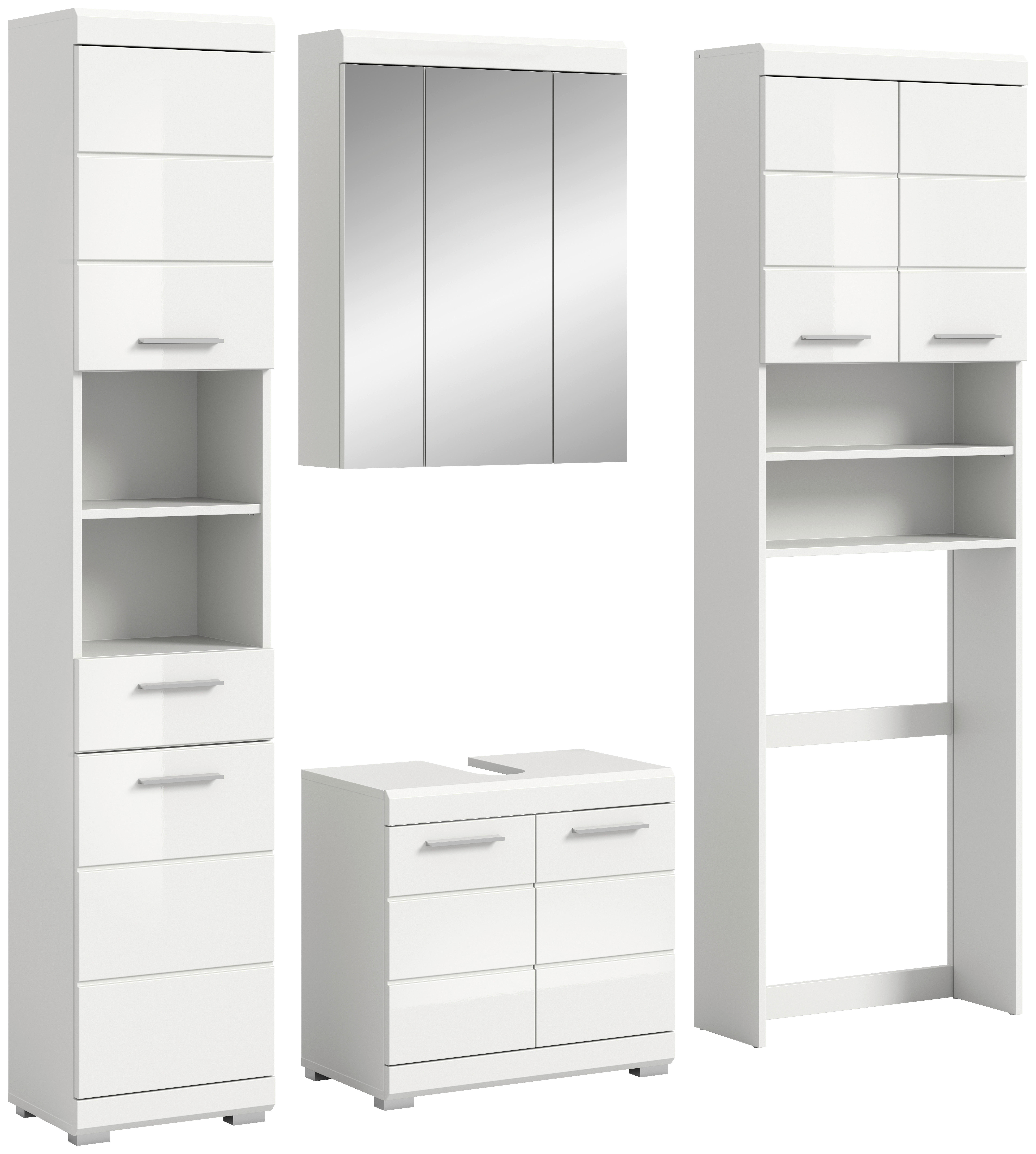 Badezimmer-Set Scout weiß weiß Hochglanz B/H/T: ca. 190x191x34 cm Scout - weiß (190,00/191,00/34,00cm) - xonox.home
