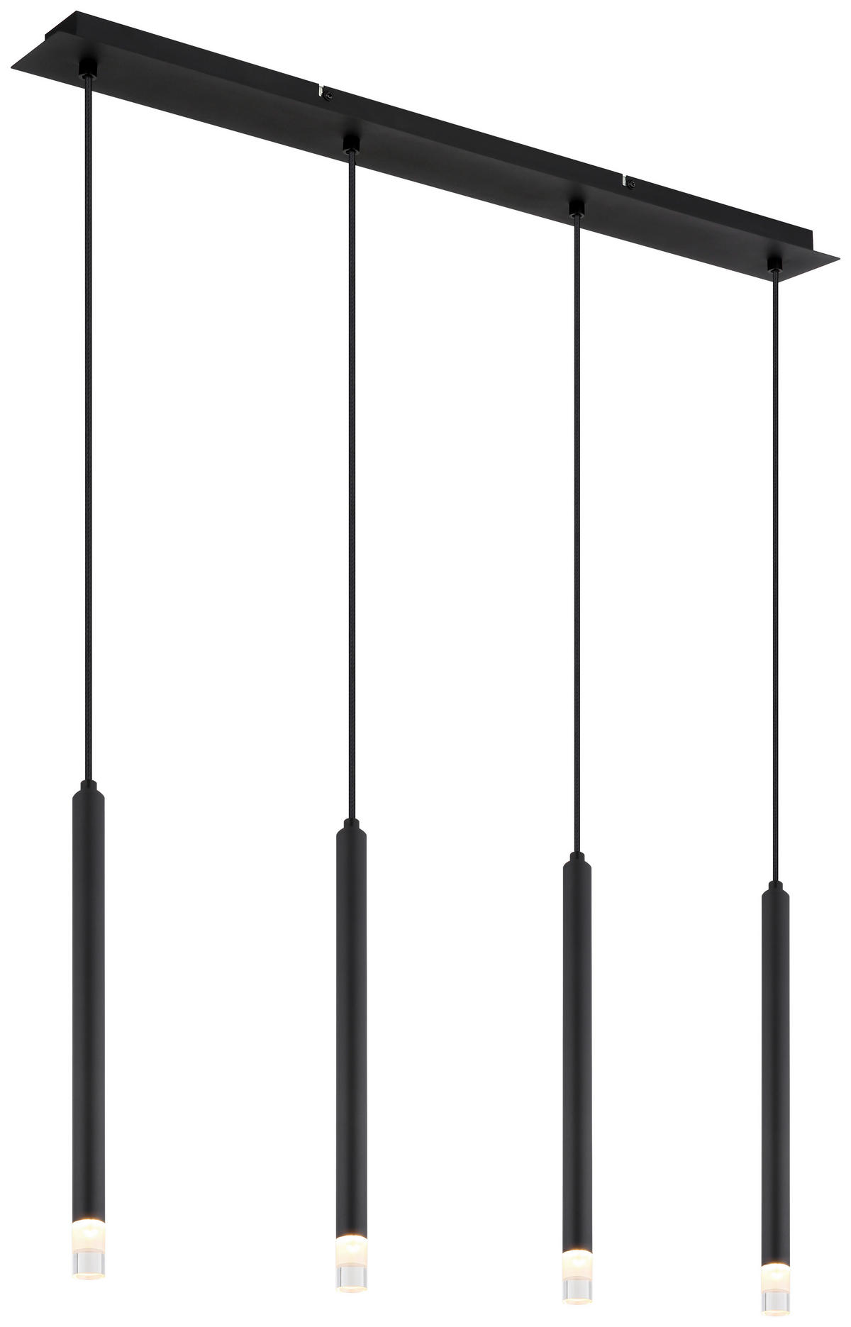 GLOBO Pendelleuchte schwarz transparent Metall Acryl B/H/T: ca. 8x120x76 cm G9 4 Brennstellen BLAKE - schwarz/transparent (8,00/120,00/76,00cm) - GLOBO