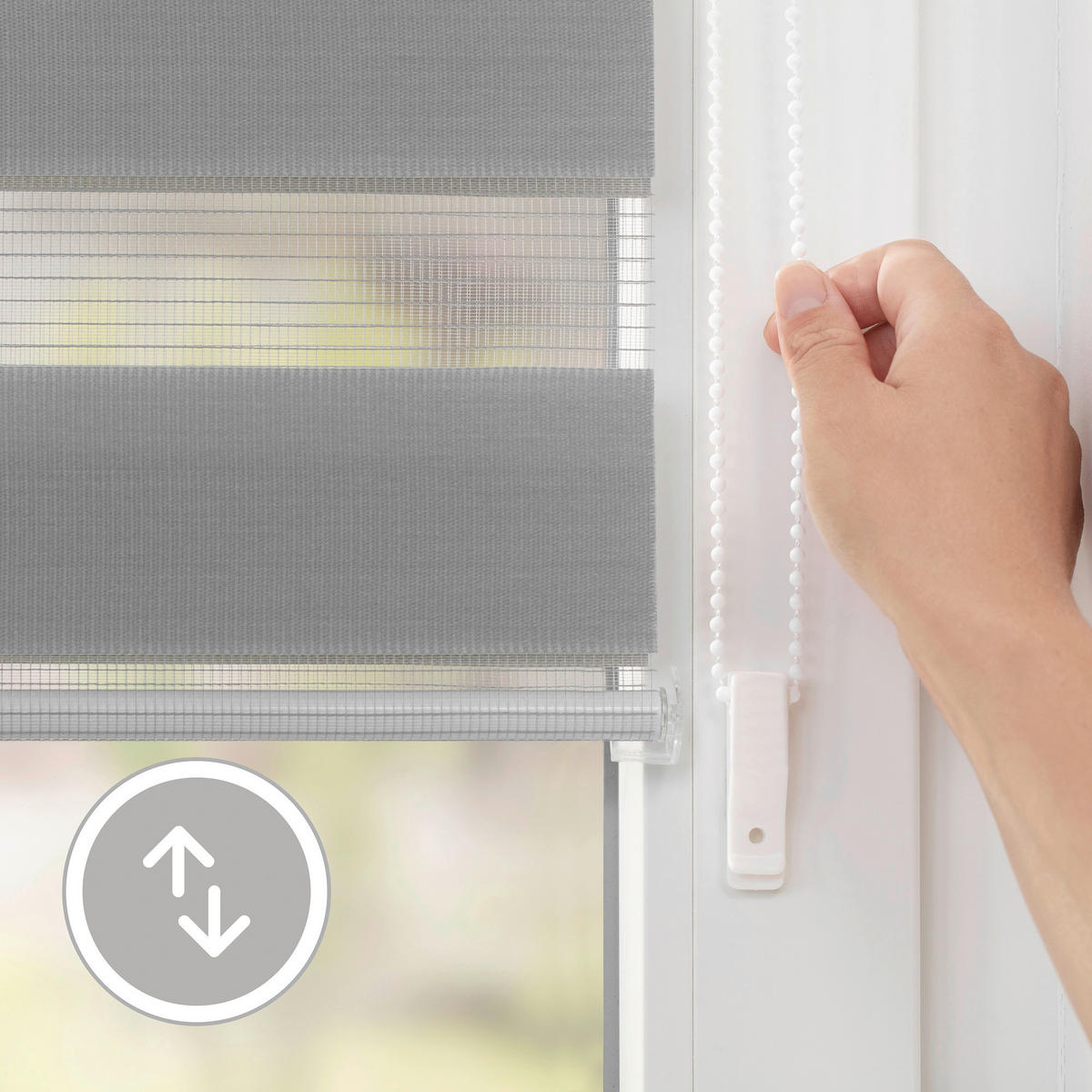 Doppelrollo Duo grau B/L: ca. 70x220 cm Duo - grau (70,00/220,00cm) - LICHTBLICK