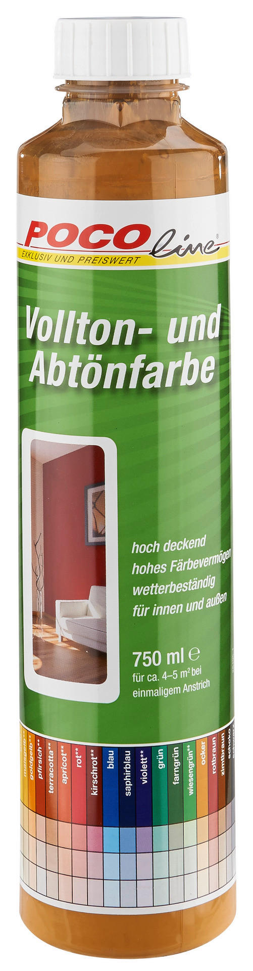 POCOline Vollton- und Abtönfarbe zimtbraun ca. 0,75 l Voll+Abtönfarbe 750ml zimtbraun - zimtbraun (750ml) - POCOline