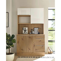 Respekta Küchenbuffet Marleen weiß Hochglanz B/H/T: ca. 120x211x60 cm Marleen - Eiche/weiß (120,00/211,00/60,00cm) - Respekta