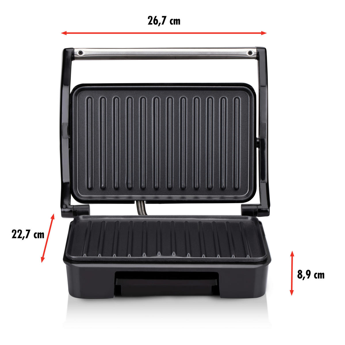 alpina Kontaktgrill silber Aluminium B/H/L: ca. 24x9,5x27,5 cm Kontaktgrill - silber (27,50/24,00/9,50cm) - alpina