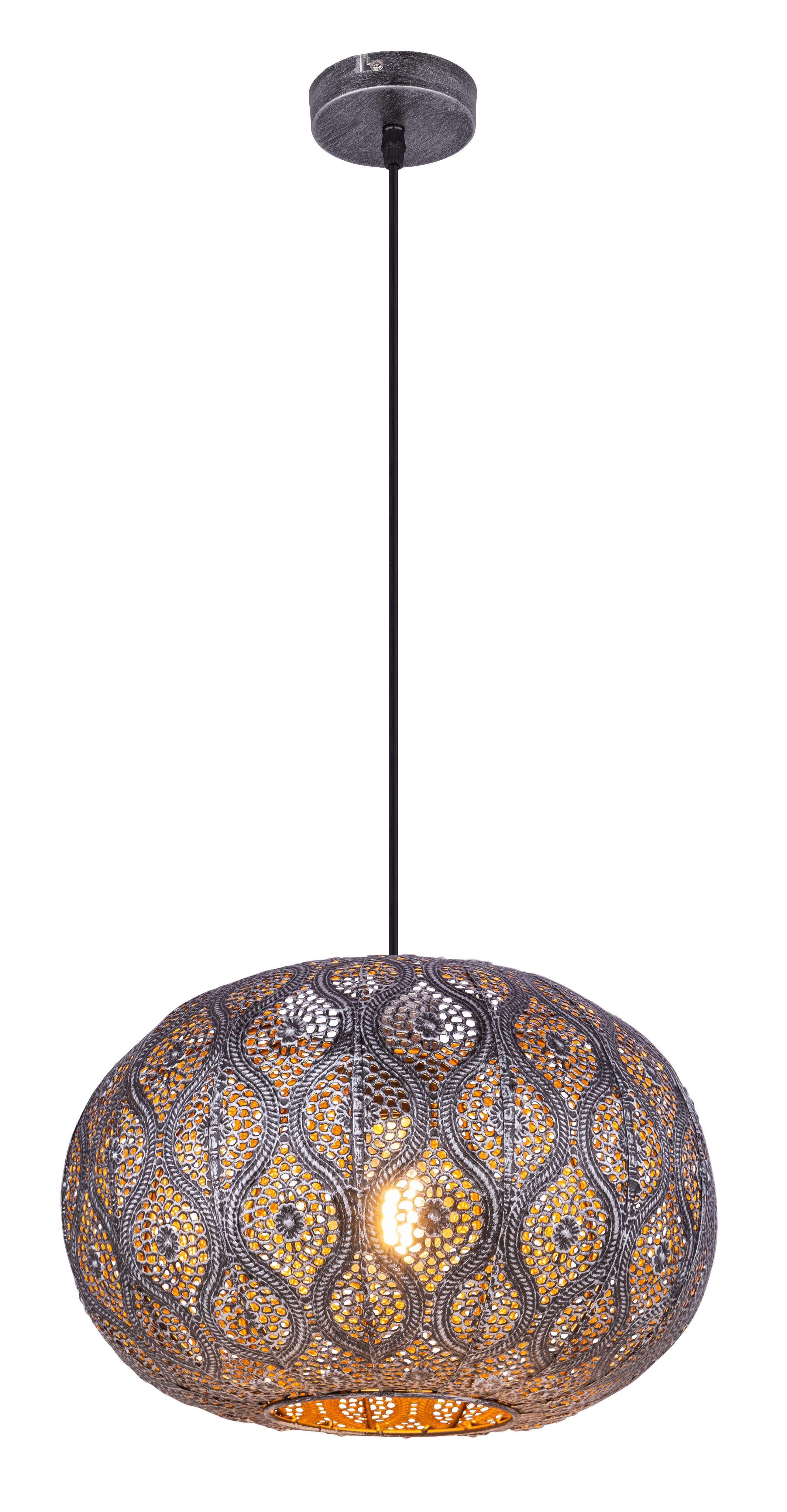 GLOBO Pendelleuchte schwarz Metall D: ca. 30 cm E27 1 Brennstellen SOLERA - schwarz (30,00cm) - GLOBO