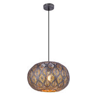 GLOBO Pendelleuchte schwarz Metall D: ca. 30 cm E27 1 Brennstellen SOLERA - schwarz (30,00cm) - GLOBO