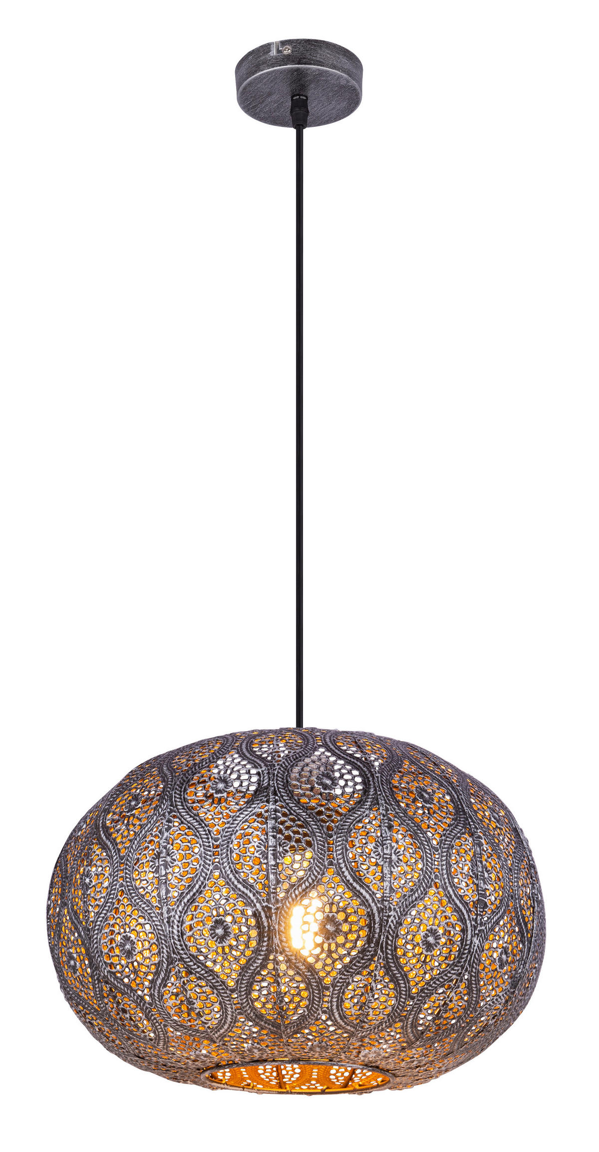 GLOBO Pendelleuchte schwarz Metall D: ca. 30 cm E27 1 Brennstellen SOLERA - schwarz (30,00cm) - GLOBO
