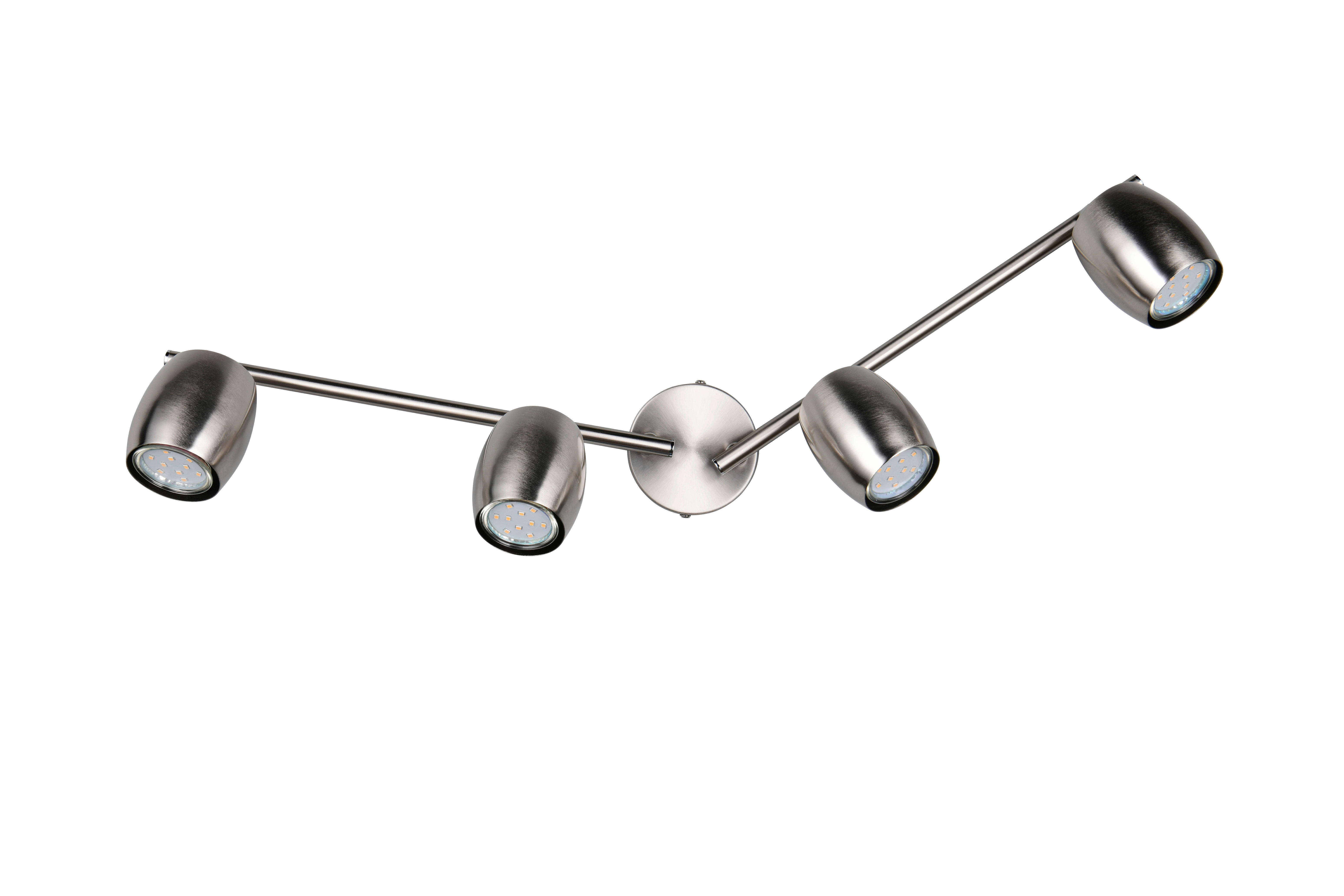 Reality Leuchten Spots nickel matt Metall B/H/L: ca. 70,5x15,5x8 cm GU10 4 Brennstellen Spot_Nancy_4 - nickel matt (8,00/70,50/15,50cm) - Reality Leuchten