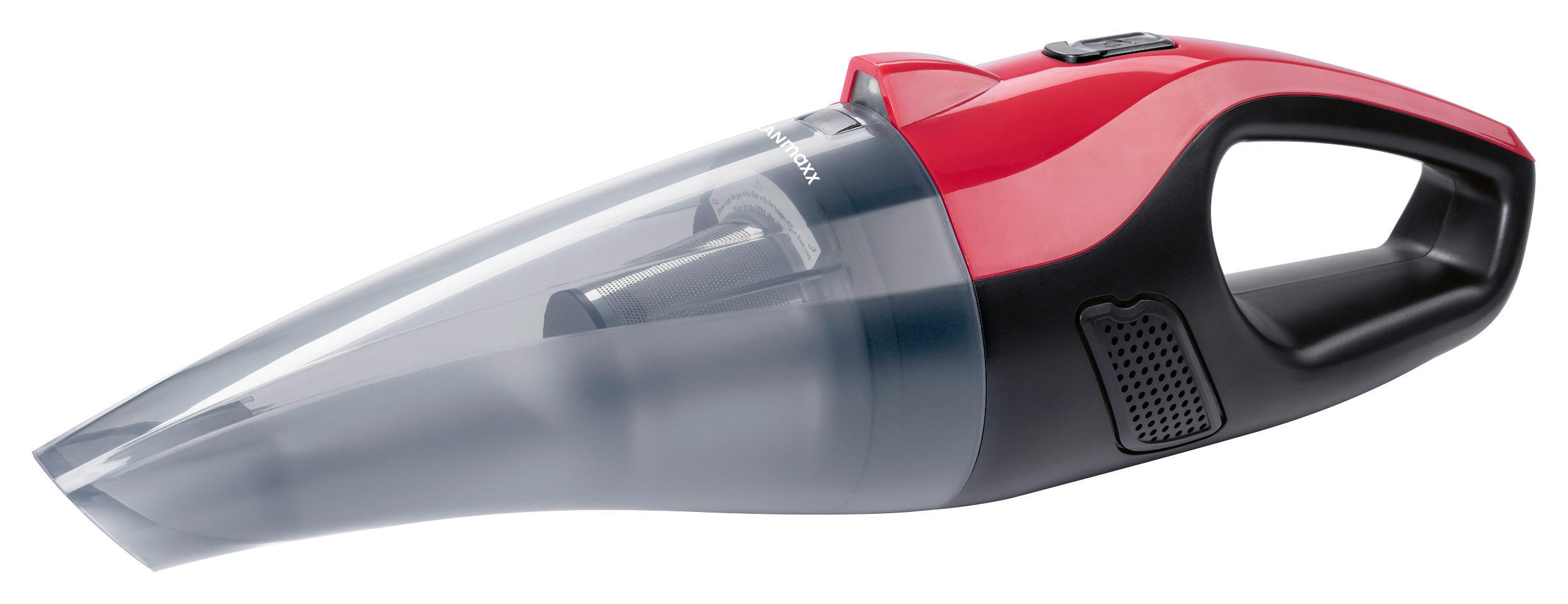 CLEANmaxx Akku-Handstaubsauger rot schwarz B/H/L: ca. 10x12x37 cm Akku-Handstaubsauger - rot/schwarz (37,00/10,00/12,00cm) - CLEANmaxx
