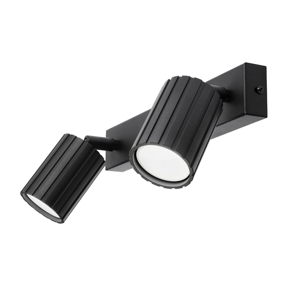 Lamkur Strahler schwarz Stahl B/H/L: ca. 6,5x16,5x30 cm 2 Brennstellen Prisma - schwarz (30,00/6,50/16,50cm) - Lamkur