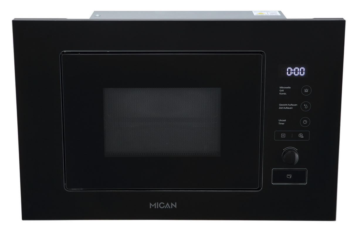 Mican Einbaumikrowelle MGM17SCBG schwarz Edelstahl B/H/T: ca. 59,5x38,2x32 cm MGM17SCBG - schwarz (59,50/38,20/32,00cm) - Mican