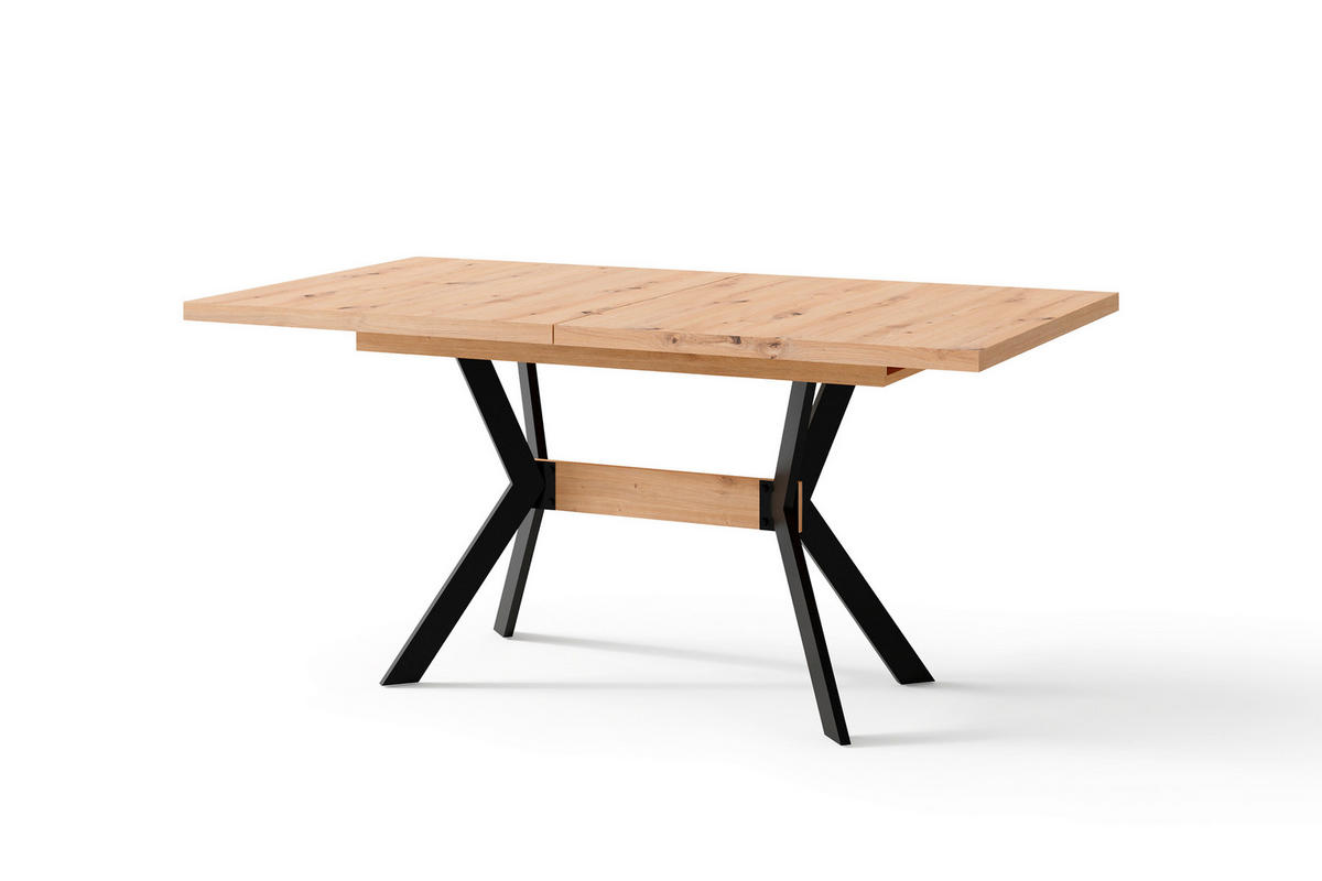 Tisch BREMEN Eiche Artisan Nachbildung B/H/T: ca. 160x75x90 cm BREMEN - Eiche/schwarz (160,00/75,00/90,00cm) - byLIVING
