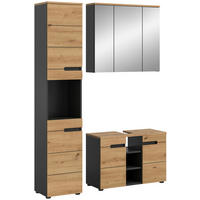 Badezimmer-Set Canu Basalt Eiche Artisan Nachbildung B/H/T: ca. 133x193x34 cm Canu - Eiche/Basalt (133,00/193,00/34,00cm) - xonox.home