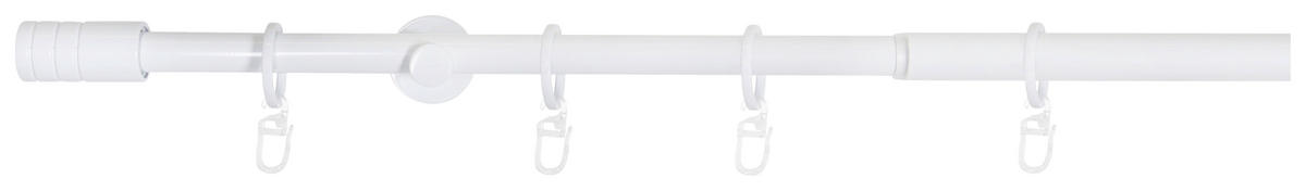 Gardinenstange weiß Aluminium ausziehbar von ca. 120 bis 210 cm 1.0 Läufe Gardinenstange_Rillcube - weiß