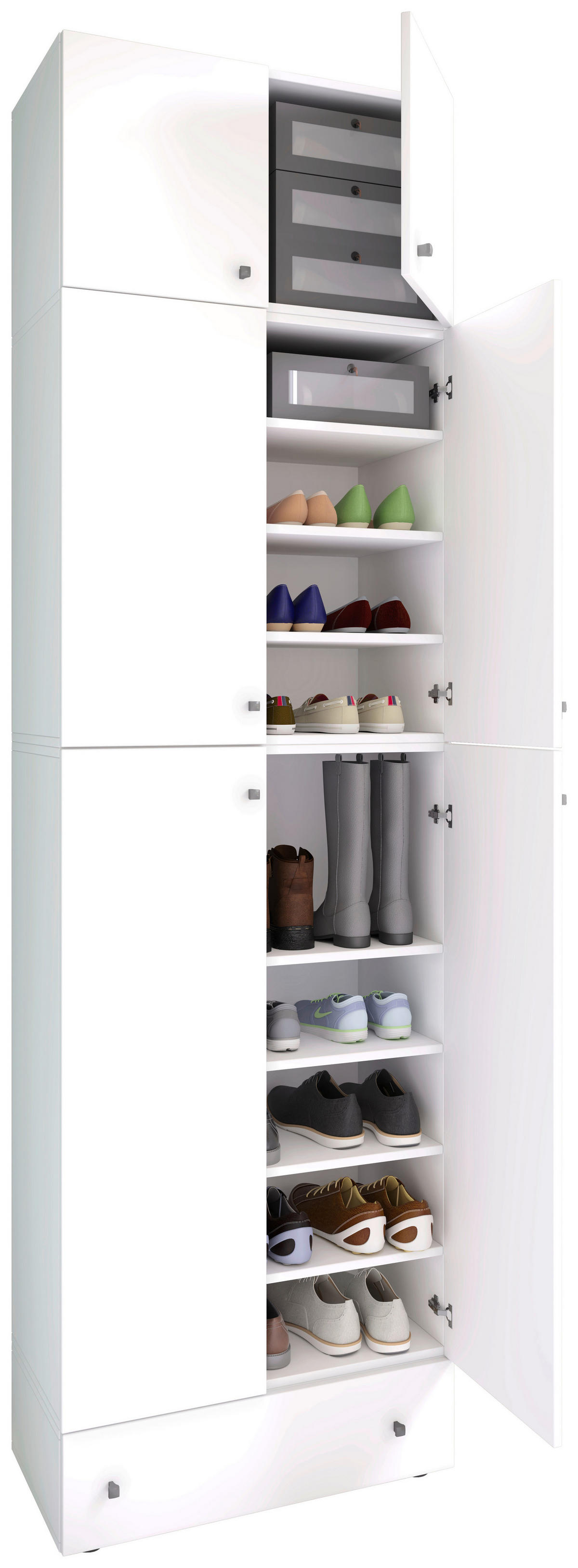 Schuhschrank Lona weiß B/H/T: ca. 70x240x39 cm Lona - weiß (70,00/240,00/39,00cm) - VCM Möbel