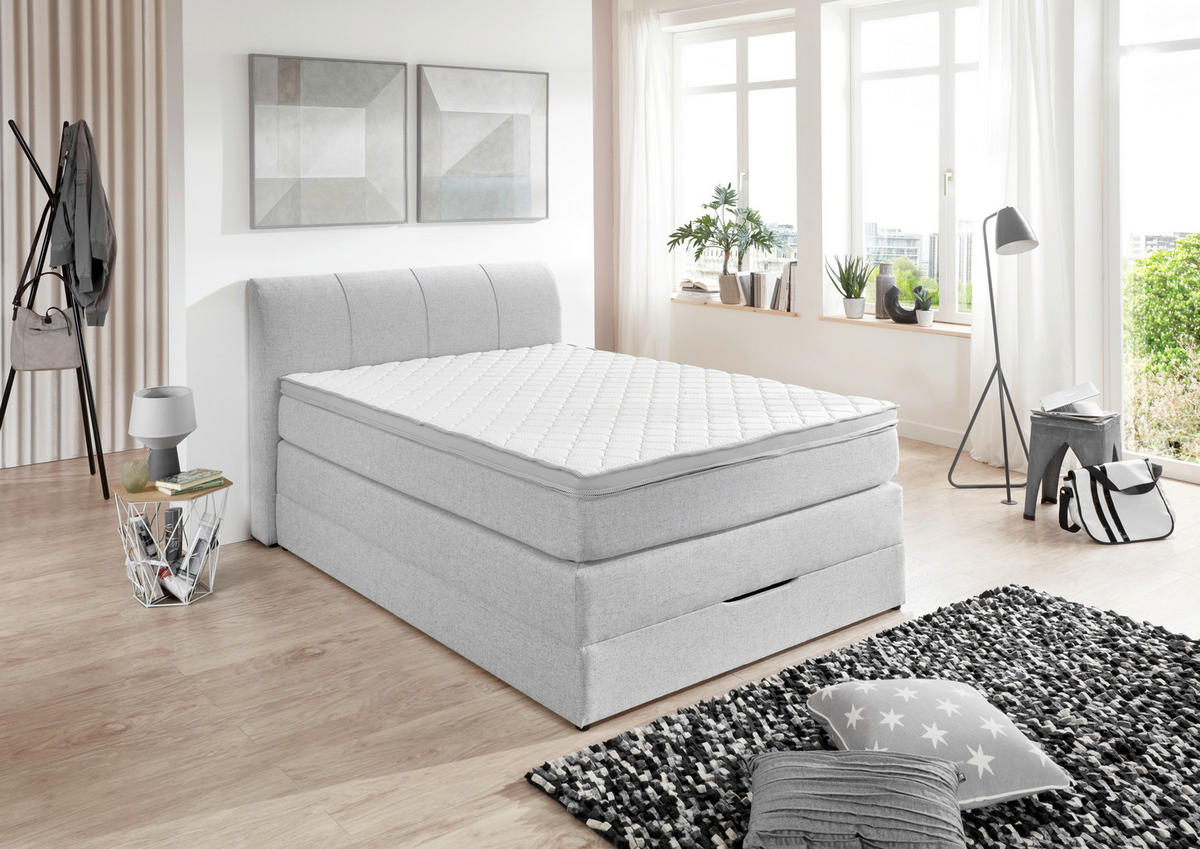 Boxspringbett Modesto Silbergrau Modesto - Silbergrau (128,00/106,00/216,00cm)