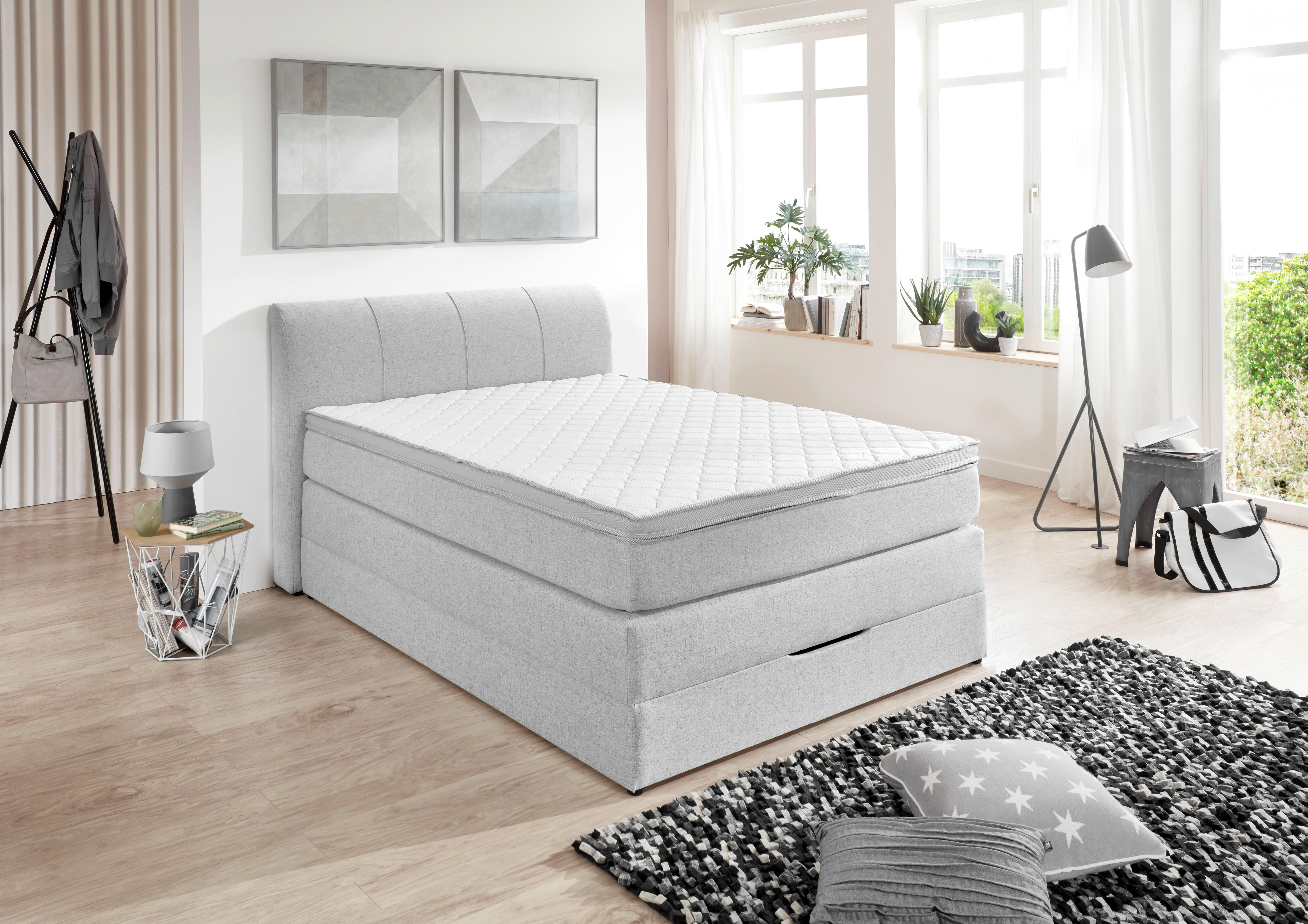 Boxspringbett Modesto Silbergrau ▶...