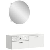 Garderobe Prisma weiß weiß Hochglanz B/H/T: ca. 110x192x34 cm Prisma - weiß (110,00/192,00/34,00cm) - xonox.home