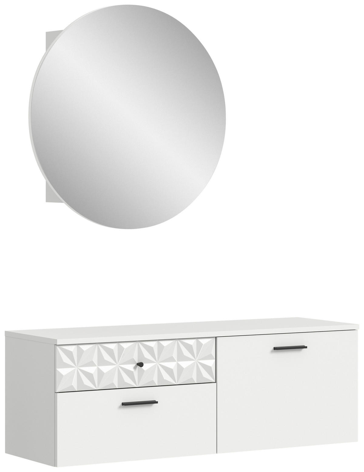 Garderobe Prisma weiß weiß Hochglanz B/H/T: ca. 110x192x34 cm Prisma - weiß (110,00/192,00/34,00cm) - xonox.home