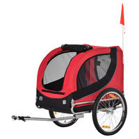 PawHut Fahrradanhänger 20 Zoll schwarz schwarz B/H/L: ca. 75x64x135 cm Radanhänger f. Hunde B4-0003 - rot/schwarz (135,00/75,00/64,00cm) - PawHut