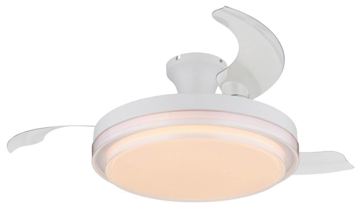 GLOBO LED-Deckenventilator weiß Opal klar H/D: ca. 27,5x106,6 cm max. 40 W BELIZ - klar/weiß (106,60/27,50cm) - GLOBO