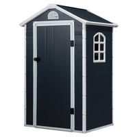 Outsunny Gartenhaus grau B/H/L: ca. 104x204x134 cm Gartenhaus_mit_Lüftungsfenster - grau (134,00/104,00/204,00cm) - Outsunny