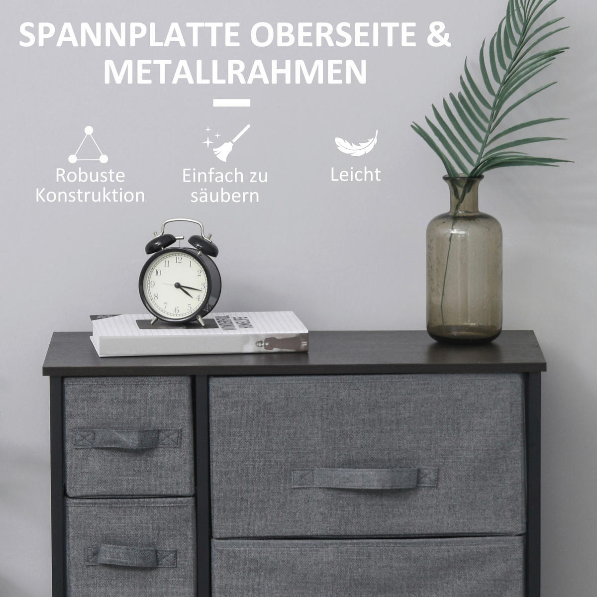 HOMCOM Aufbewahrungsregal dunkelgrau Edelstahl B/H/L: ca. 30x63,5x71 cm Schubladenschrank - dunkelgrau (71,00/30,00/63,50cm) - HOMCOM
