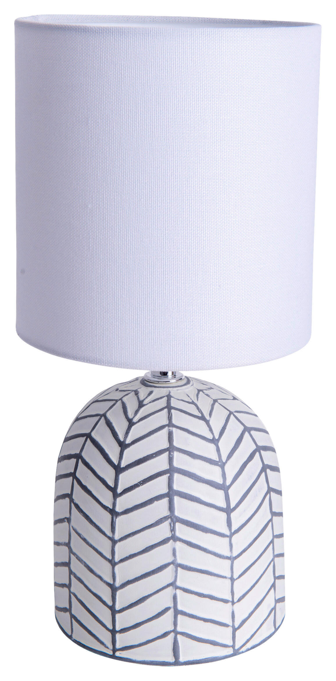 Näve Leuchten Tischleuchte FOLIO NV3189323 weiß grau Keramik Leinen H/D: ca. 27,5x14 cm E14 1 Brennstellen