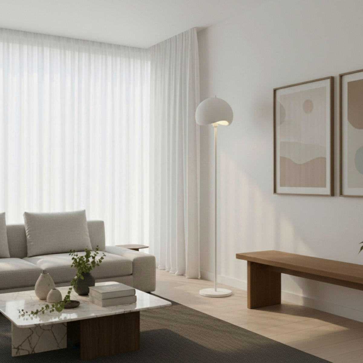 Opviq Stehleuchte weiß Metall Polyester-Mischgewebe B/H/L: ca. 29x170x34 cm E27 1 Brennstellen Yontu - 15854 - weiß (34,00/29,00/170,00cm) - Opviq