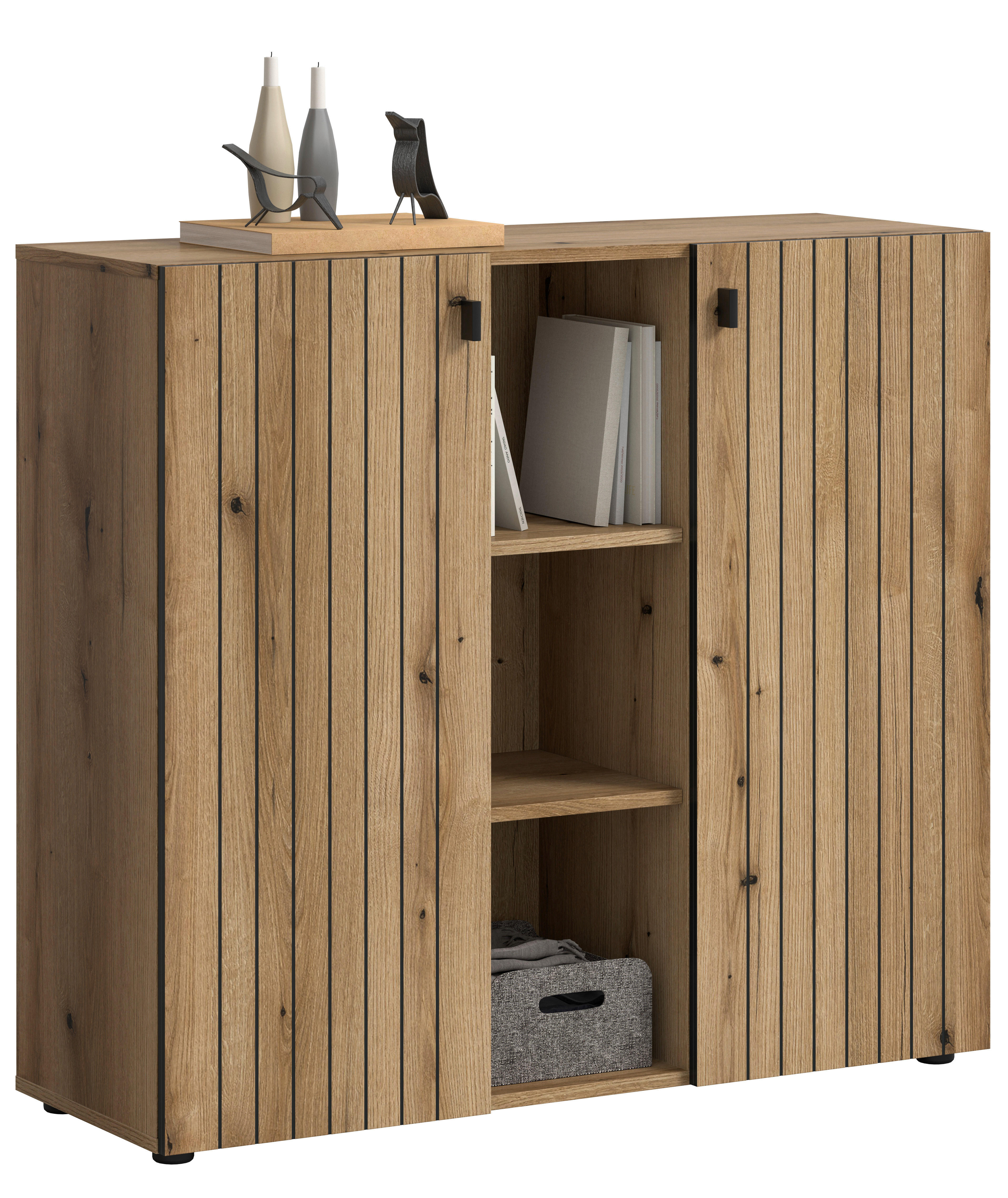 Schuhkommode STATION Evoke Oak Nachbildung B/H/T: ca. 106x96x37 cm STATION - (106,00/96,00/37,00cm) - xonox.home