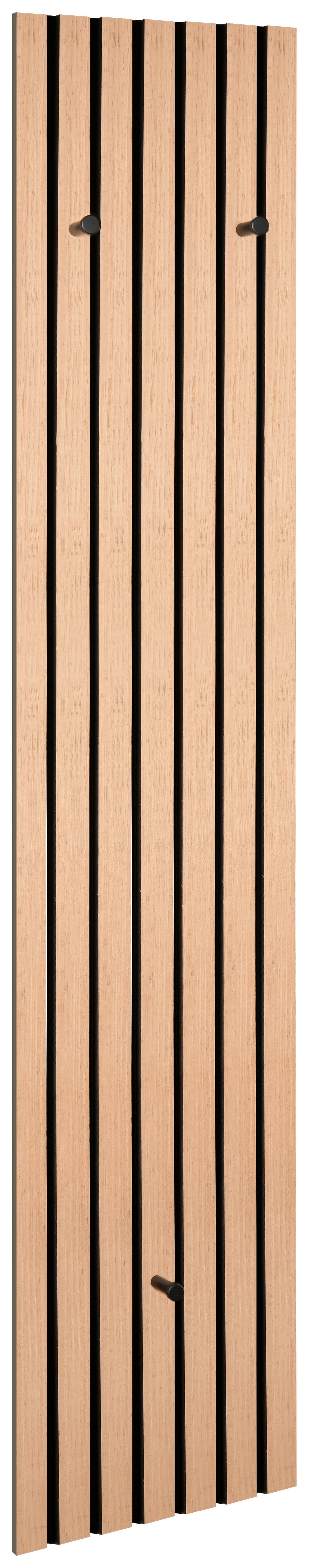 Wandgarderobe Grace Eiche Artisan Nachbildung schwarz B/H/T: ca. 25x160x7 cm Grace - Eiche/schwarz (25,00/160,00/7,00cm)