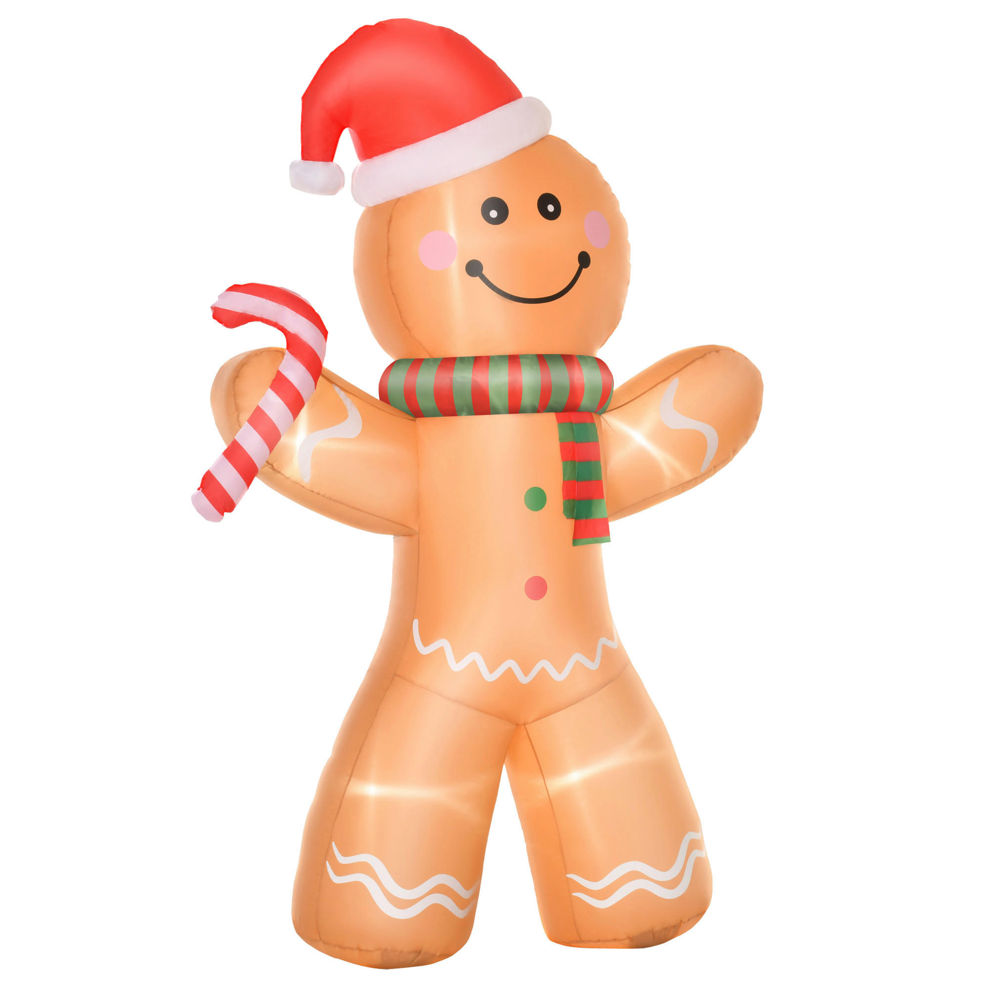 HOMCOM Weihnachts-Deko Weihnachts-Lebkuchenmann - gelb (240,00/65,00/170,00cm) - HOMCOM