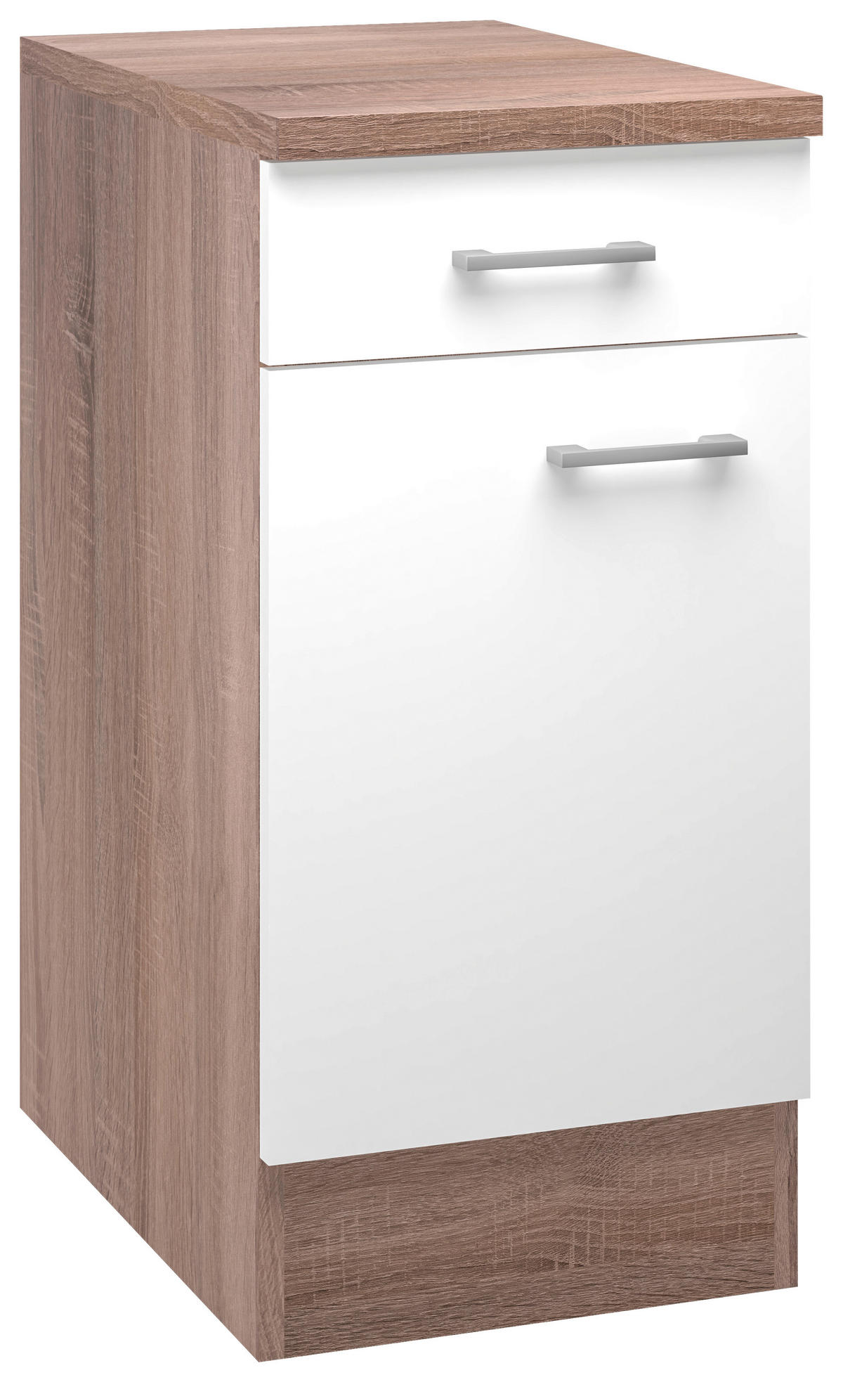 Unterschrank Samoa weiß Eiche Nachbildung B/H/T: ca. 40x85x60 cm Samoa - Eiche/weiß (40,00/85,00/60,00cm) - Flex-Well