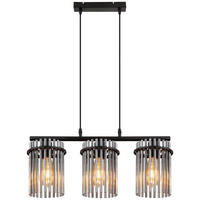 Pendelleuchte schwarz Metall B/H: ca. 55x120 cm E27 3 Brennstellen Pendelleuchte_Garley - schwarz (55,00/120,00cm)