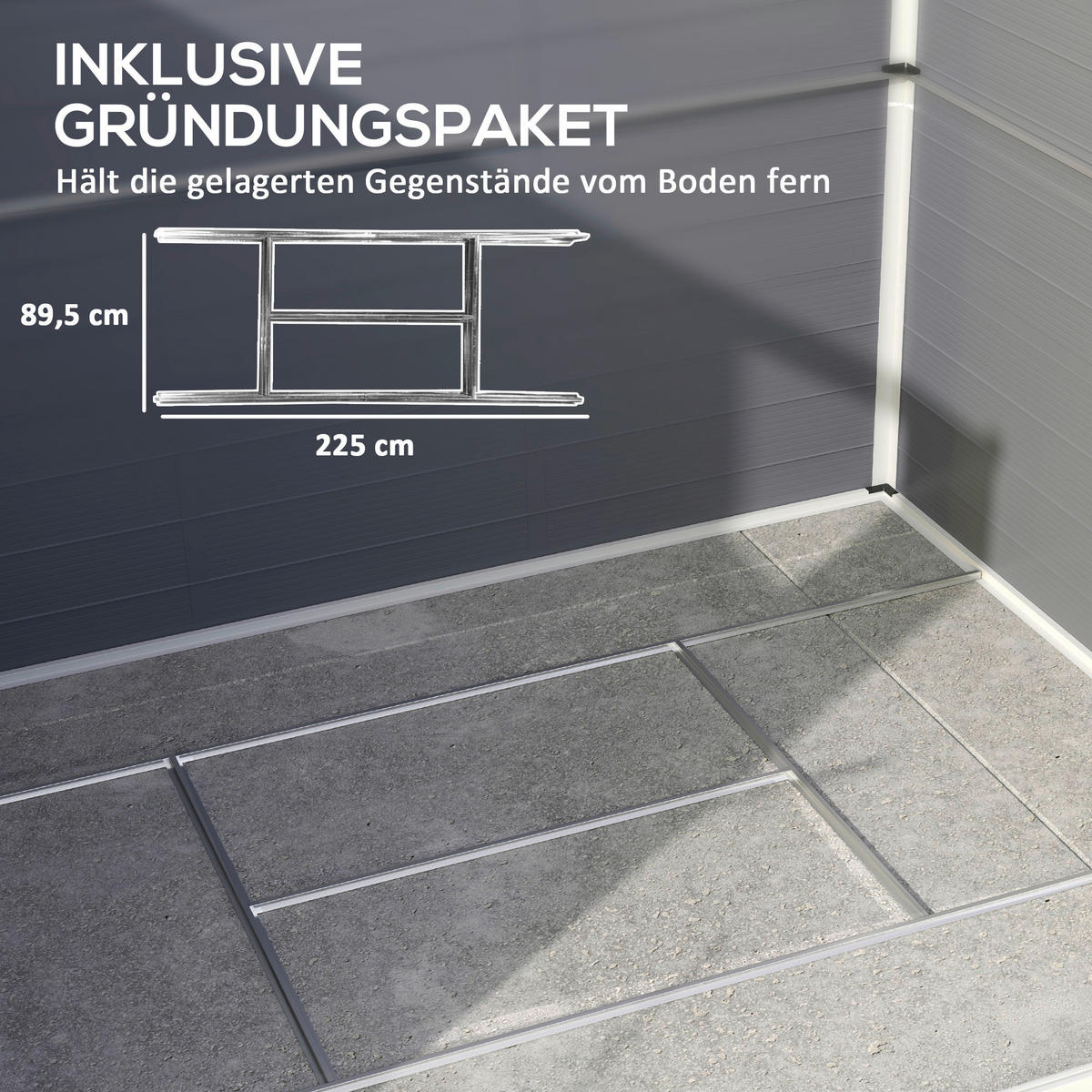 Outsunny Gerätehaus grau B/H/L: ca. 190x228x240 cm Gerätehaus - grau (240,00/190,00/228,00cm) - Outsunny