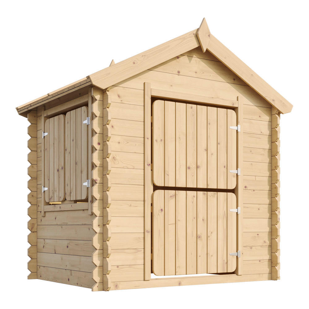 Timbela Kinderspielhaus M516 natur B/H/L: ca. 146x143x112 cm M516 - natur (112,00/146,00/143,00cm) - Timbela