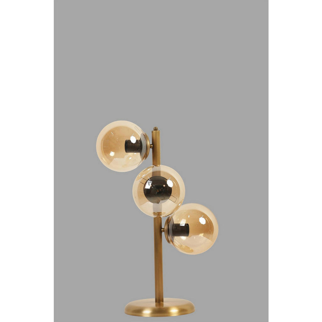 Thumbnail - Opviq Tischleuchte gold Glas Metall B/H/L: ca. 20x55x20 cm E27 3 Brennstellen