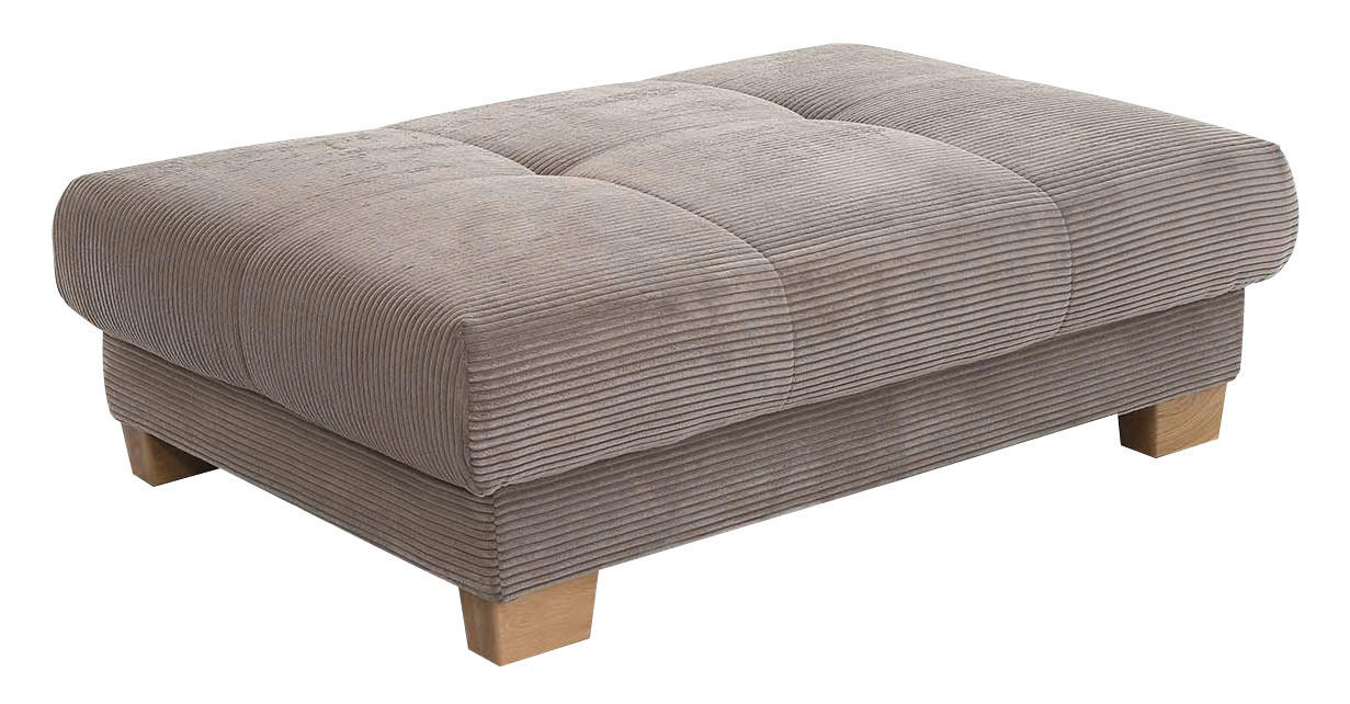 Hocker beige Velourstoff B/H/T: ca. 144x46x99 cm Siero_Hocker - beige/Eiche (144,00/46,00/99,00cm)