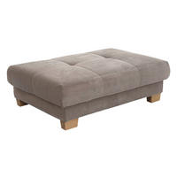 Hocker beige Velourstoff B/H/T: ca. 144x46x99 cm Siero_Hocker - beige/Eiche (144,00/46,00/99,00cm)