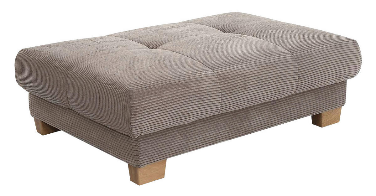 Hocker beige Velourstoff B/H/T: ca. 144x46x99 cm Siero_Hocker - beige/Eiche (144,00/46,00/99,00cm)