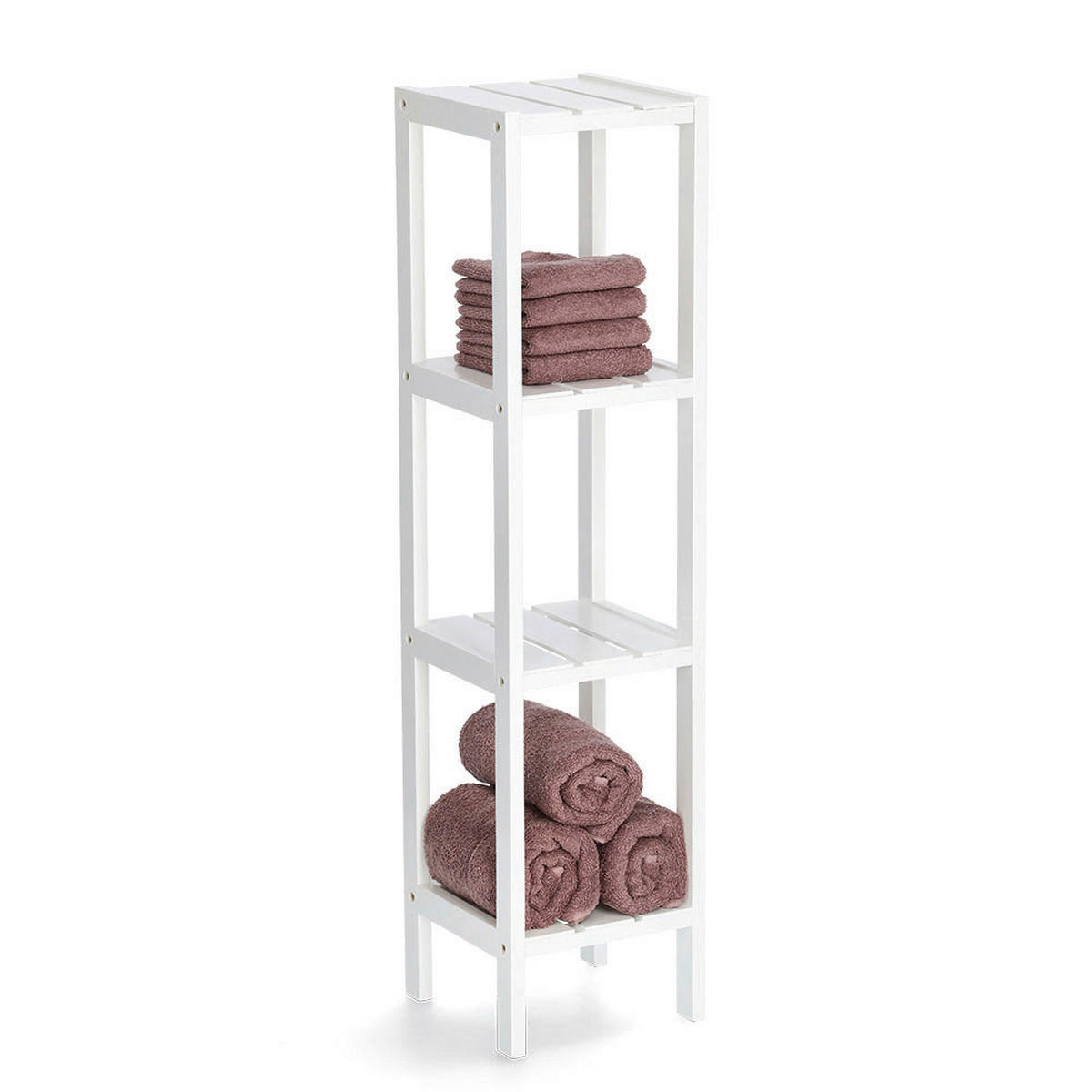Zeller Standregal weiß MDF B/H/L: ca. 22x92x22 cm Standregal_mit_4_Ablagen - weiß (22,00/22,00/92,00cm) - Zeller