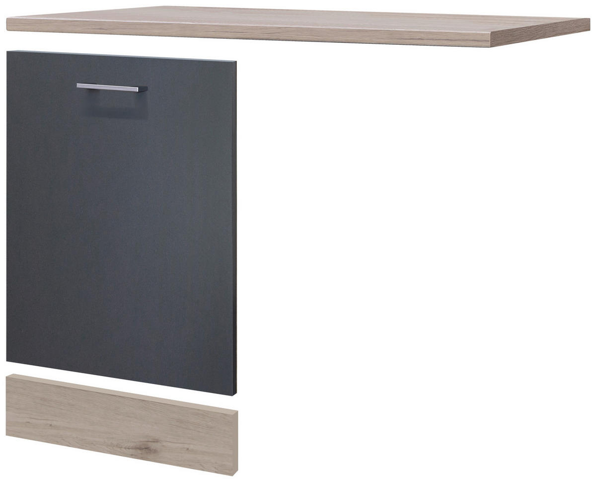 Geschirrspüler- Frontset Morena grau matt B/H/T: ca. 110x85x60 cm Morena - Eiche/Basalt (110,00/85,00/60,00cm) - Flex-Well