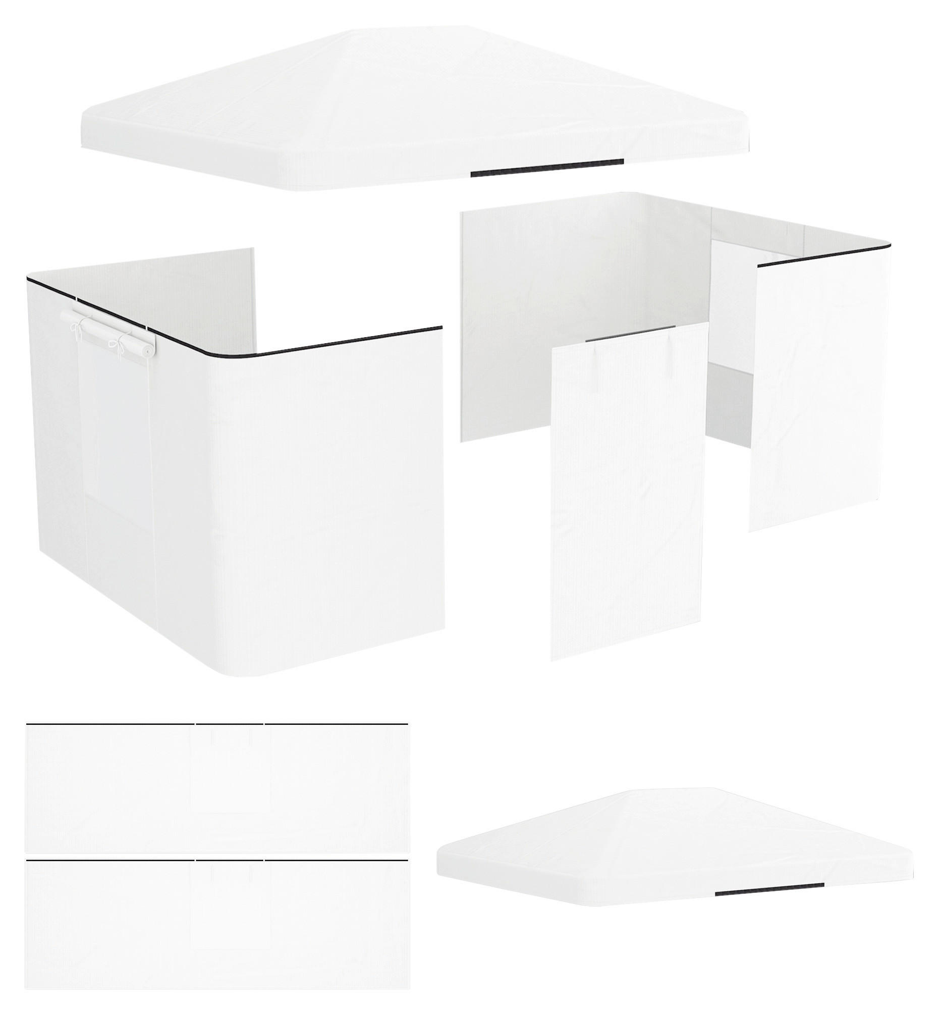 Outsunny Pavillon-Abdeckung 3,6x3m weiß Kunststoff B/H/L: ca. 300x270x360 cm Pavillon-Abdeckung 3,6x3m - weiß (360,00/300,00/270,00cm) - Outsunny