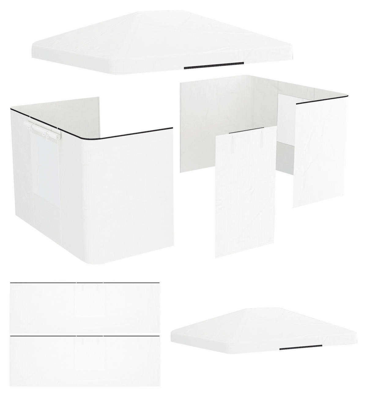 Outsunny Pavillon-Abdeckung 3,6x3m weiß Kunststoff B/H/L: ca. 300x270x360 cm Pavillon-Abdeckung 3,6x3m - weiß (360,00/300,00/270,00cm) - Outsunny